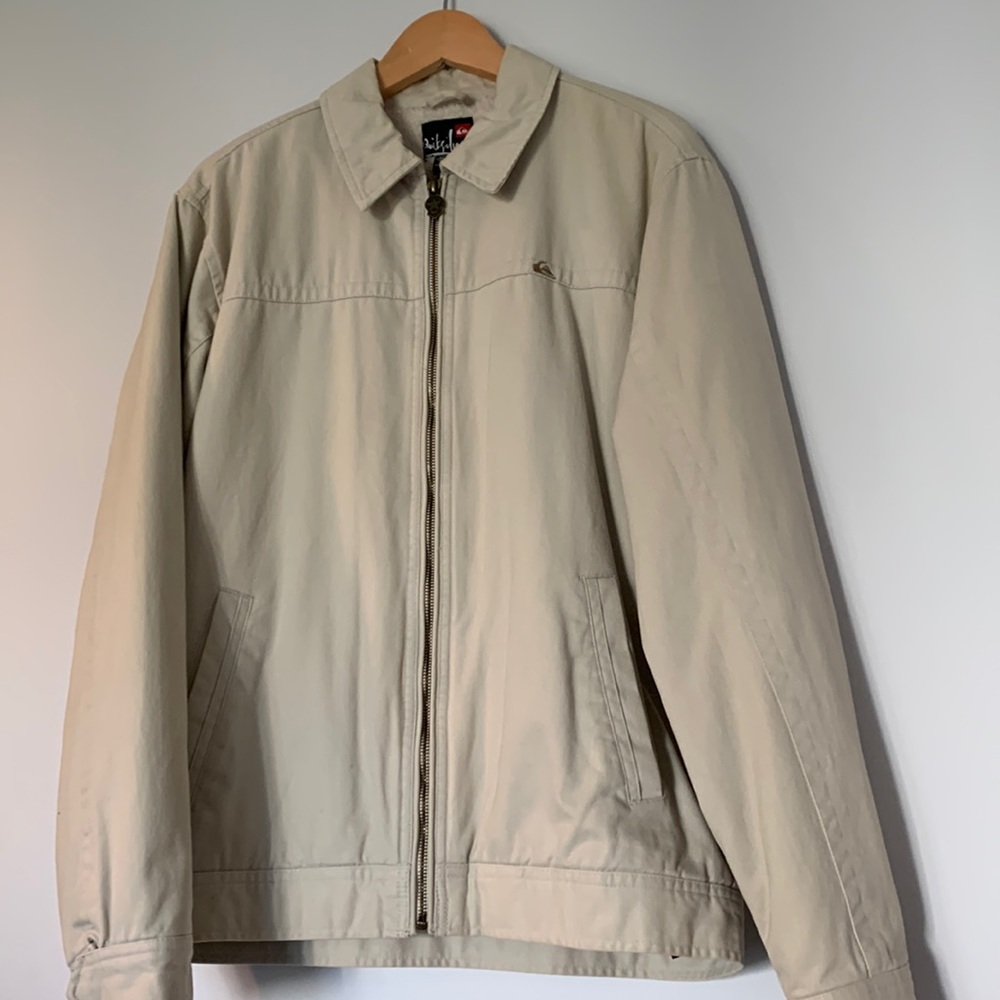 Quiksilver jacket, mens medium, Sherpa lined, tan color, great condition